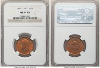 British Administration Pair of Certified Token Issues 1929 Red and Brown NGC, 1) 1/2 Puffin - MS64, KM-XTn1 2) Puffin - MS63, KM-XTn2 Sold as is, no r...