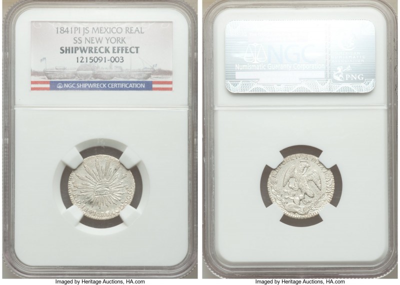 Republic Pair of Certified Shipwreck Issues Shipwreck Effect NGC, 1) Real 1841 P...