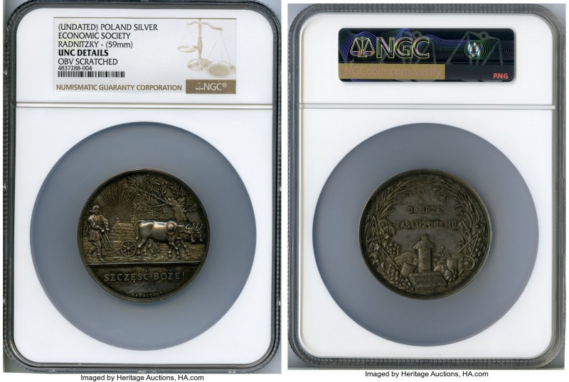 Republic Pair of Certified Assorted silver Medals NGC, 1) "Economic Society" sil...