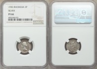 Elizabeth II Proof 3 Pence 1955 PR66 NGC, British Royal mint, KM3a. Struck in a reported mintage of only 10 examples. Light silver tone over shimmerin...