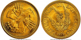 Republic gold "Peace" 5 Scudi 1979 MS68 NGC, KM101. AGW 0.4422 oz. 

HID09801242017

© 2020 Heritage Auctions | All Rights Reserved