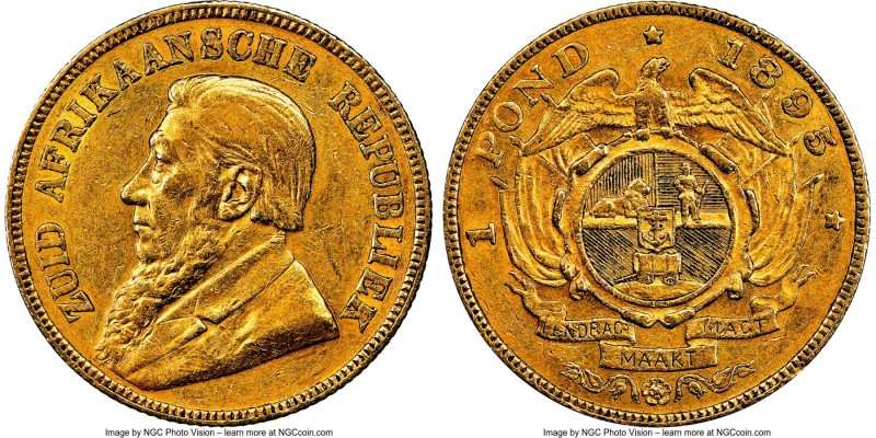 Republic gold Pond 1895 AU53 NGC, KM10.2. Lightly circulated, with noteworthy lu...
