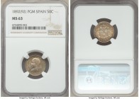 Alfonso XIII 50 Centimos 1892(92) PG-M MS63 NGC, Madrid mint, KM690.

HID09801242017

© 2020 Heritage Auctions | All Rights Reserved