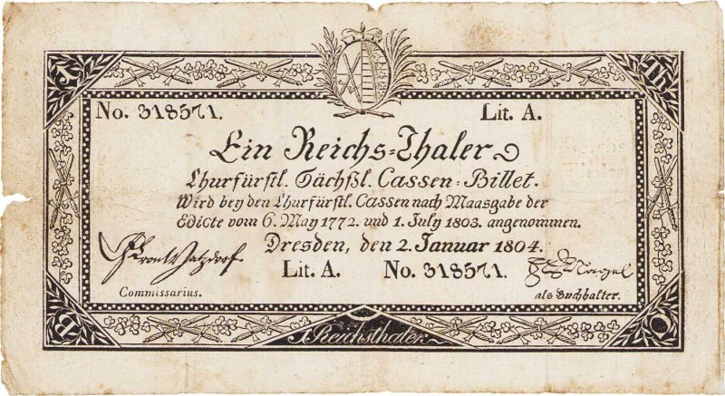 Altdeutsche Staaten und Länderbanken bis 1871 Sachsen
Kurfürstlich Sächsische C...