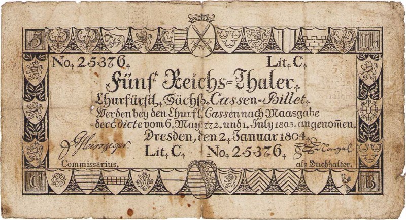 Altdeutsche Staaten und Länderbanken bis 1871 Sachsen
Kurfürstlich Sächsische C...