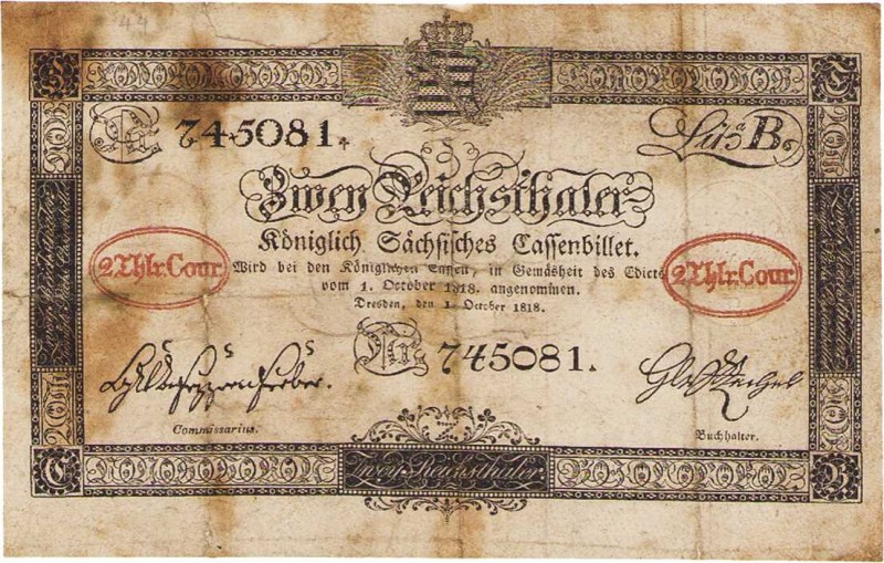 Altdeutsche Staaten und Länderbanken bis 1871 Sachsen
Königlich-Sächsisches Kas...