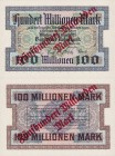 Deutsche Länderbanken ab 1871
Bayerische Notenbank 1875-1925 500 Milliarden Mark 1.8.1923. Roter Überdruck auf 100 Millionen Mark 1.8.1923 Ro. BAY 21...