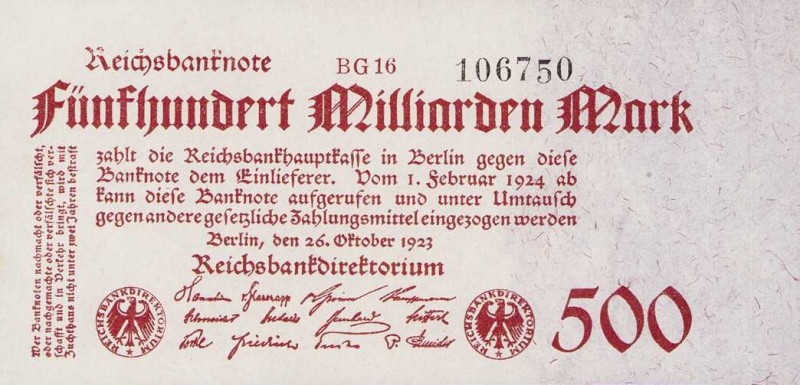 Deutsches Reich bis 1945
Geldscheine der Inflation 1919-1924 Kleine Sammlung vo...