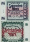 Deutsches Reich bis 1945
Geldscheine der Inflation 1919-1924 10.000 Mark 3.2.1923. FZ: E, Serie J Ro. 83 a Äußerst selten. I-