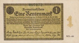 Deutsches Reich bis 1945
Deutsche Rentenbank 1923-1937 1 Rentenmark 1.11.1923. FZ: WB-46 Ro. 154 b II