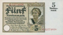 Deutsches Reich bis 1945
Deutsche Rentenbank 1923-1937 5 Rentenmark 2.1.1926. Serie G Ro. 164 b I