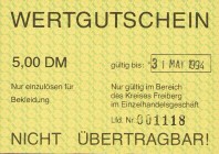 Bundesrepublik Deutschland
Asylantengeld 50 DM o.D. 2,50, 5, 10, 20 und 50 DM, je 2x, aber andere Farben. Gültigkeitsvermerke teils handschriftlich, ...