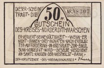 Städte und Gemeinden
Norder-Dithmarschen (SH) 50 Pfennig März 1921, mit KN. 20 Pfennig o.D. (2x) und 50 Pfennig o.D. mit Aufdruck "Heimatfest" Grab./...
