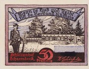 Städte und Gemeinden
Scharmbeck (N-S) 25 und 50 Pfennig (je 2x) o.D. 1921)-1.1.1922 ohne Aufdruck 50 Pfennig (2x) und 1 Mark mit Aufdruck "Zu Gunsten...