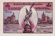 Städte und Gemeinden
Stargard (Pom./Pol) 1 Mark o.D.-30.9.1922. Kolberger Grenadiere. Komplette Serie Grab./Mehl 1254 10 Stück. I