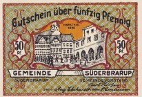 Städte und Gemeinden
Süderbrarup (S-H) 8x 50 Pfennig o.D. (1921), mit KN - Gemeinde. Dazu 2 Mark o.D. )1920)-31.12.1921 - August Plambeck, Pferdehand...