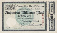 Städte und Gemeinden
Worms (R-P) Überwiegend Inflationsgeldscheine. Dabei u.a.: Stadt - von 50 Pfennig (2x), 5 und 20 Mark 1919 bis 2 und 5 Billionen...