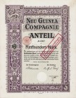 Deutschland
Berlin, Neu Guinea Compagnie Anteilschein über 500 Mark 16.2.1914. Nr. 6367. Unentwertet und Anteilschein über 20 Reichsmark vom 28.6.192...