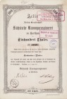 Deutschland
Harthau (Sa.), Sächsische Kammgarnspinnerei Gründeraktie über 100 Thaler 15.10.1871. Mit 3 Stempeln und 2 Originalunterschriften. Schöner...