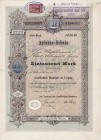 Deutschland
Leipzig, Gesellschaft Harmonie Anlehns-Schein über 1000 Mark 1.4.1912. Nr. 0040, verliehen an Paul Schmidt. Dekorative Gestaltung mit Ges...