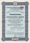 Deutschland
Leipzig-Sellershausen, Langbein-Pfanhauser Werke AG Teilschuldverschreibung über 1000 Mark 23.5.1922. Nr. 4006. Mit Originalunterschrift ...