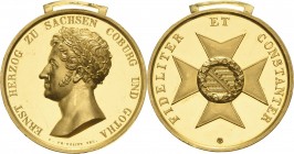 Orden deutscher Länder Sächsische Herzogtümer ab 1826
Medaille des Sachsen-Ernestinischen Hausordens Sachsen-Coburg und Gotha, Herzog Ernst I Verlieh...