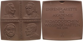 Akademien, Schulen, Universitäten Orte
Berlin Braune Porzellanplakette o.J. (1979) (Meißen) Ehrenplakette der Akademie der Pädagogischen Wissenschaft...