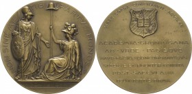 Akademien, Schulen, Universitäten Orte
Groningen (Niederlande) Bronzemedaille 1914 (Dupuis) 500 Jahre Universität. Minerva steht vor sitzender Nieder...