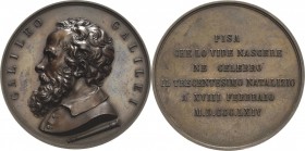 Astronomie
Deutschland Bronzemedaille 1844 (P. Cinganelli) Galileo Galilei. Brustbild nach links / 6 Zeilen Schrift. 55, 93,90 g Fischhof vgl. 77-78 ...