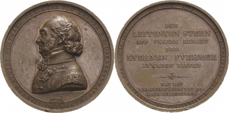 Ausbeute, Bergbau, Hüttenwesen
 Bronzemedaille 1831 (Karl R. Krüger) Auf die Ei...