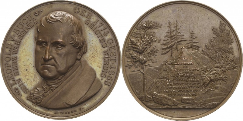 Ausbeute, Bergbau, Hüttenwesen
 Bronzemedaille 1853 (E. Weber) Auf den Geologen...