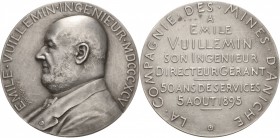 Ausbeute, Bergbau, Hüttenwesen
 Silbermedaille 1895 (Daniel Dupuis) 50-jähriges Dienstjubiläum von Émile Vuillemin, Direktor von Compagnie des mines ...