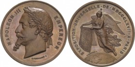 Ausstellungen - Weltausstellungen
1867 - Paris Bronzemedaille 1867 (H. Ponscarme) Offizielle Erinnerungsmedaille. Kopf des Kaisers Napoleon III. nach...