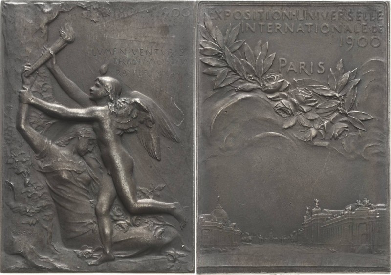 Ausstellungen - Weltausstellungen
1900 - Paris Versilberte Bronzeplakette 1900 ...