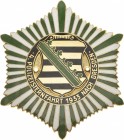 Auto- und Motorradmedaillen und -plaketten
Dresden Einseitige emaillierte Bronzeplakette 1933 (Glaser & Sohn) 4. Polizeisternfahrt nach Dresden. Säch...