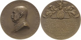 Buchdruck
 Bronzemedaille 1905 (H. Schaeffer) 50-jähriges Jubiläum des Buchdruckers Paul Gerin in Wien. Brustbild nach links / Behelmtes Buchdruckerw...