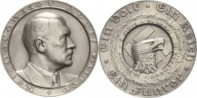 Drittes Reich
 Silbermedaille 1933 (F. Beyer) Auf die politischen Ereignisse des Jahres. Brustbild Adolf Hitlers nach rechts / Adlerkopf vor Hakenkre...