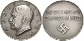 Drittes Reich
 Silbermedaille o.J. (1933) (Friedrich Hörnlein) Kopf nach links / 2 Zeilen Schrift über Swastika. Randpunze: SACHS. MÜNZE 835. 40 mm, ...