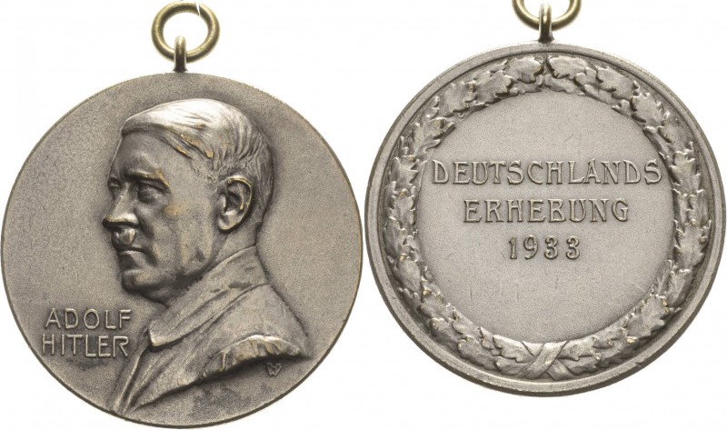 Drittes Reich
 Versilberte Bronzemedaille 1933 (H. W.) Deutschlands Erhebung. B...