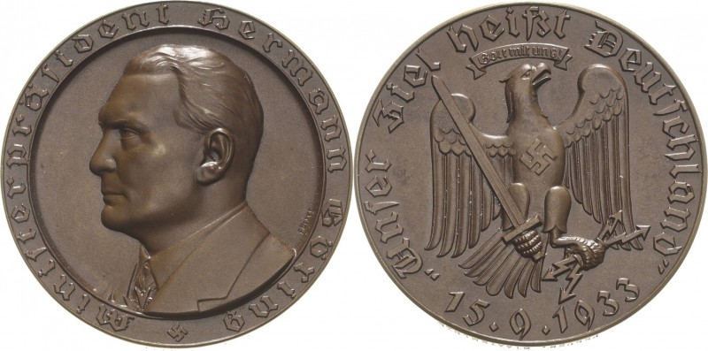 Drittes Reich
 Bronzemedaille 1933 (F. Beyer) Auf die Wahl von Hermann Göring z...