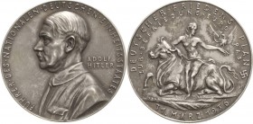 Drittes Reich
 Silbermedaille 1936 (Karl Goetz) Auf den deutschen Friedensplan für Europa. Brustbild Hitlers nach links / Europa mit Friedenstaube au...