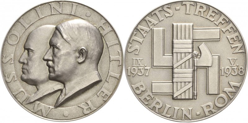 Drittes Reich
 Silbermedaille 1938 (F. Beyer) Staatstreffen in Berlin und Rom. ...