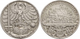 Drittes Reich
 Silbermedaille 1938 (K. Goetz) Überführung der Reichskleinodien nach Nürnberg - Des Reiches Kronzier in des Reiches Mitte. Stadtansich...