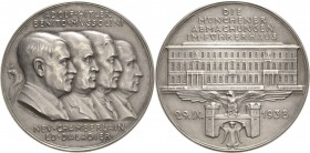Drittes Reich
 Silbermedaille 1938 (Karl Goetz) Münchner Abkommen. Brustbilder von Hitler, Mussolini, Chamberlain und Daladier nebeneinander nach rec...