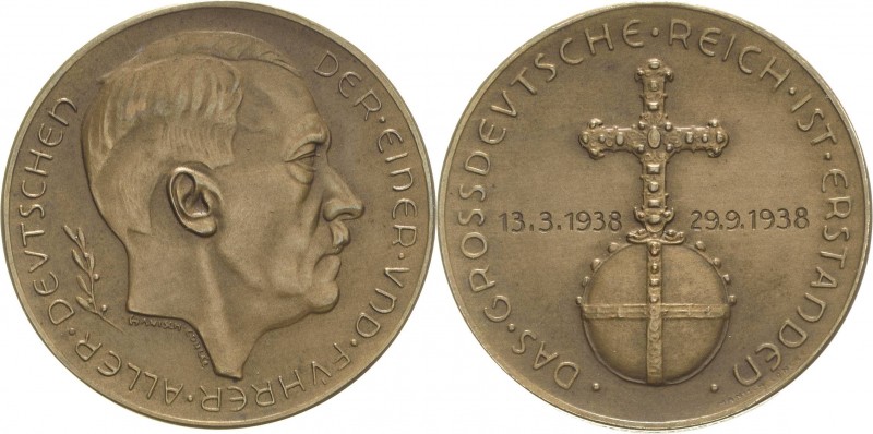 Drittes Reich
 Bronzemedaille 1938 (Hanisch-Concée) Auf das Großdeutsche Reich ...