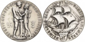 Drittes Reich
 Silbermedaille 1939 (Karl Goetz) Eingliederung der Hansestadt Danzig ins Deutsche Reich. Deutscher Soldat mit Schwert neben Stadtgötti...