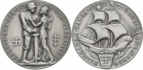 Drittes Reich
 Zinkmedaille 1939 (Karl Goetz) Wiedereingliederung Danzigs in das Deutsche Reich. Soldat mit Schwert begrüßt die Stadtgöttin von Danzi...