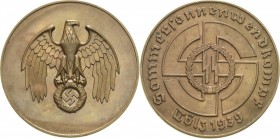 Drittes Reich
 Bronzemedaille 1939 (Deschler, München) Sommersonnenwendkampf der SS in Tölz. Reichsadler mit dem Hakenkreuz im Eichenlaubkranz / SS-R...