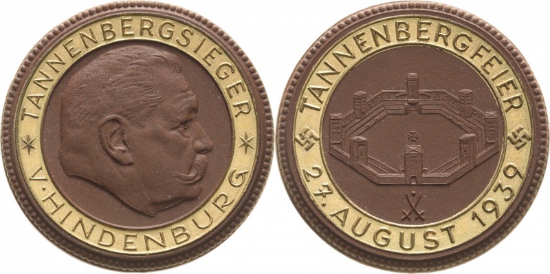 Drittes Reich - Porzellanmedaillen
 Braune Porzellanmedaille 1939 (Meißen) Einw...