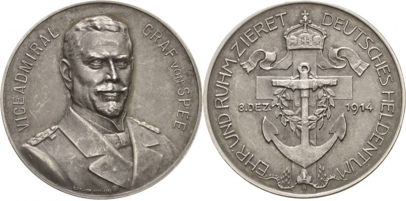 Erster Weltkrieg
 Silbermedaille 1914 (F. König/Lauer) Tod von Vizeadmiral Graf...